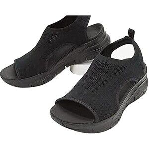 Skechers Arch Fit City Catch Sandals Womens Size 8 Black Slingback Open Toe
